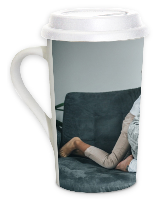 Personalize 16oz Grande Coffee Mug with lid, Photo Mugs