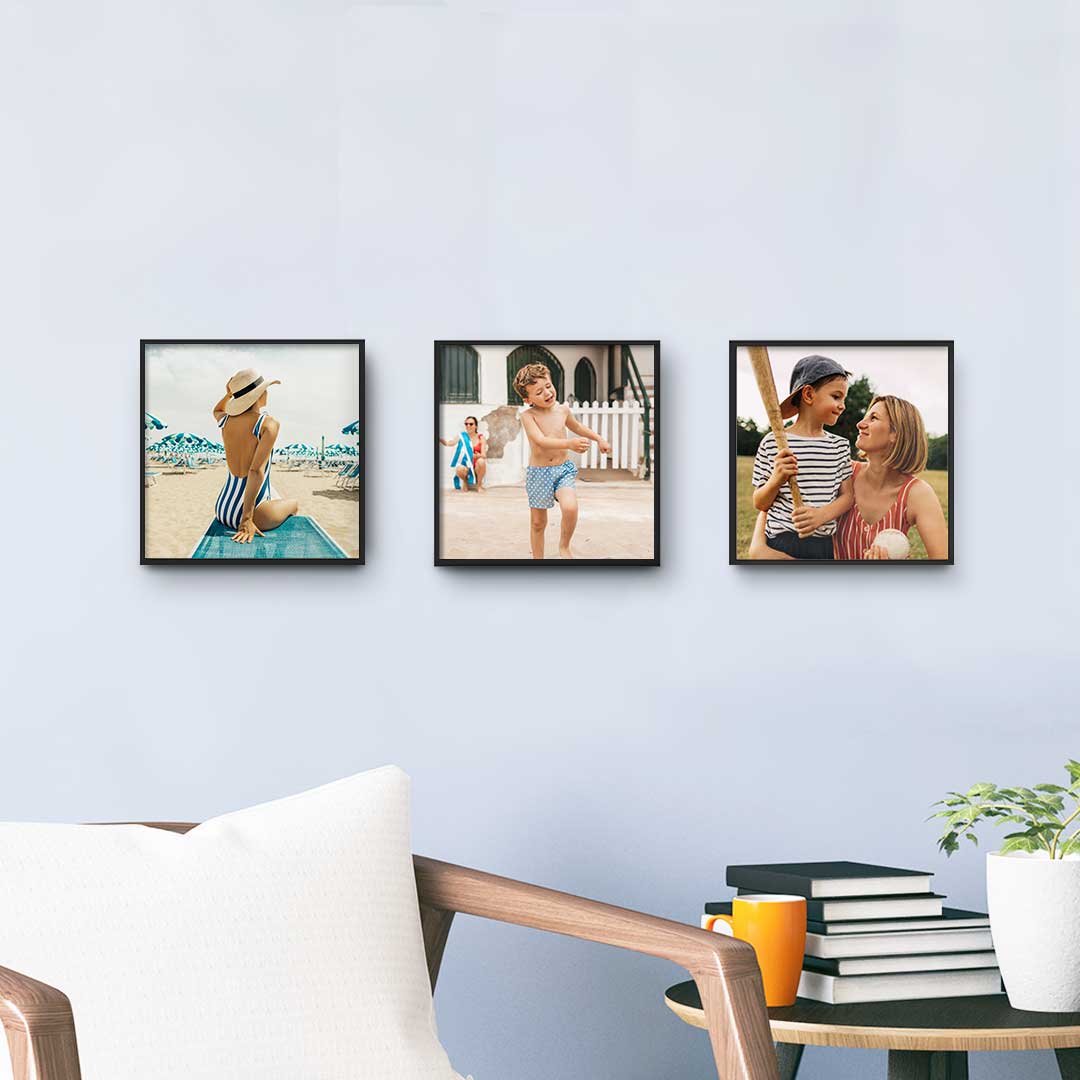 3-Pack TilePix 8"x8" Customized Photo Framed Prints