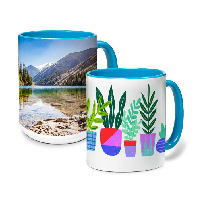 15 oz. Color Accent Mug, Light Blue