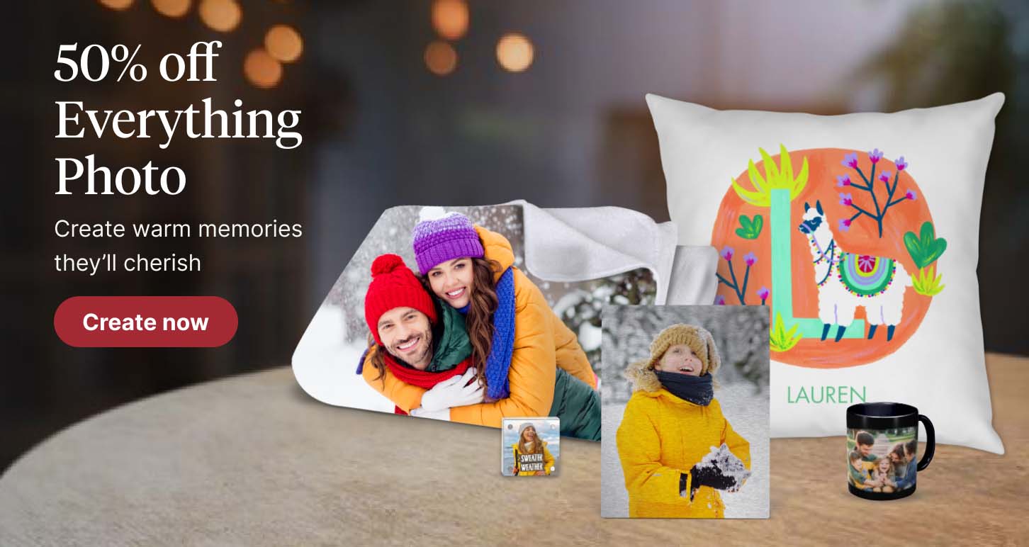 50% off Everything Photo. Create warm memories they’ll cherish. Create now.