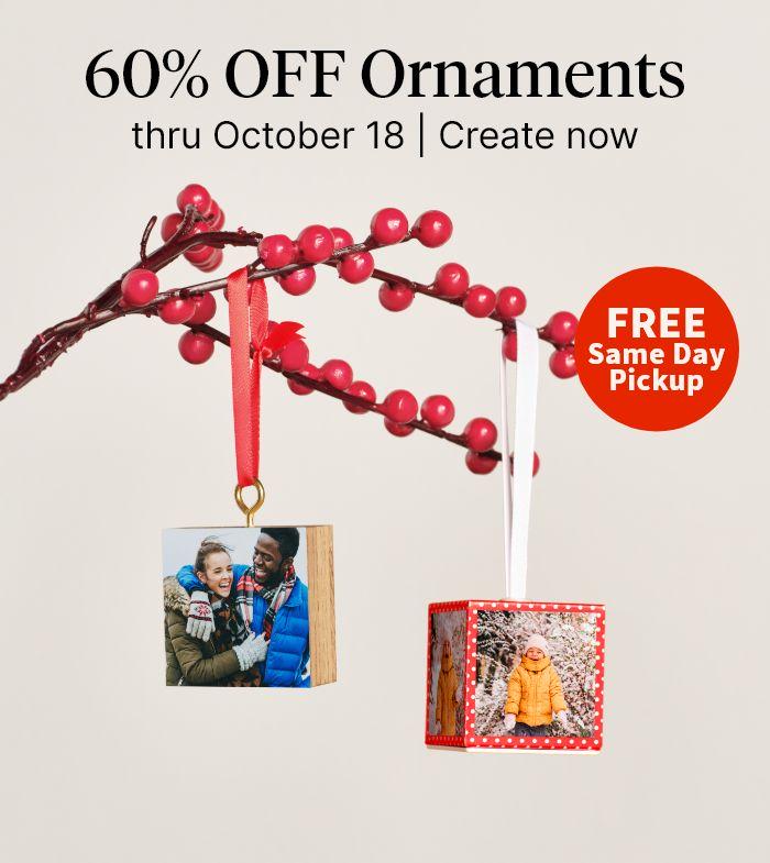 60% OFF Ornaments thru October 18. FREE Same Day Pickup. Create now.