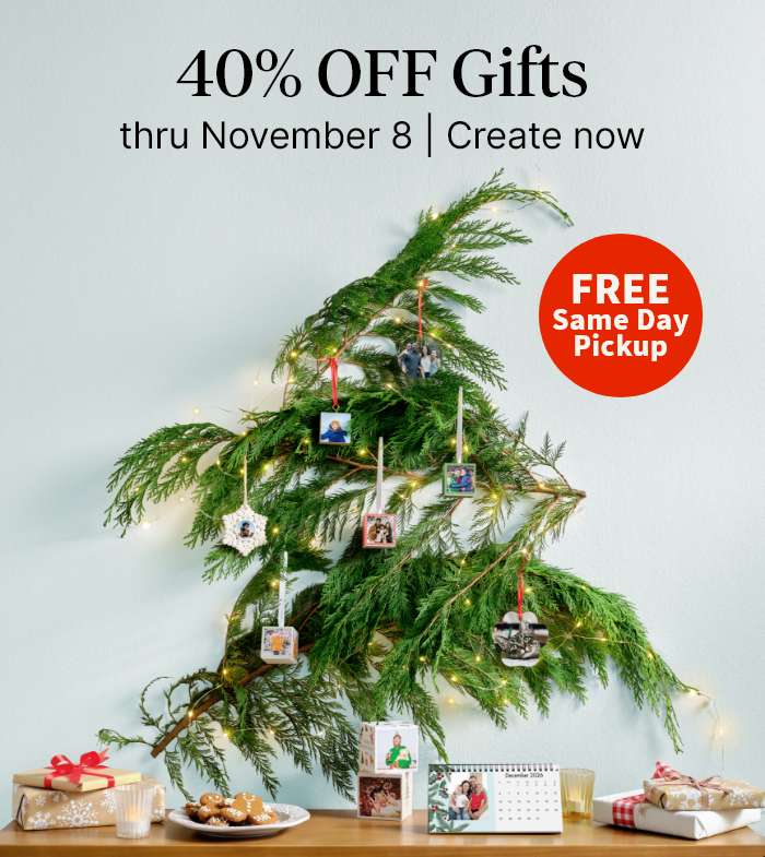 FREE Same Day Pickup. 40% OFF Gifts thru November 8. Create now.