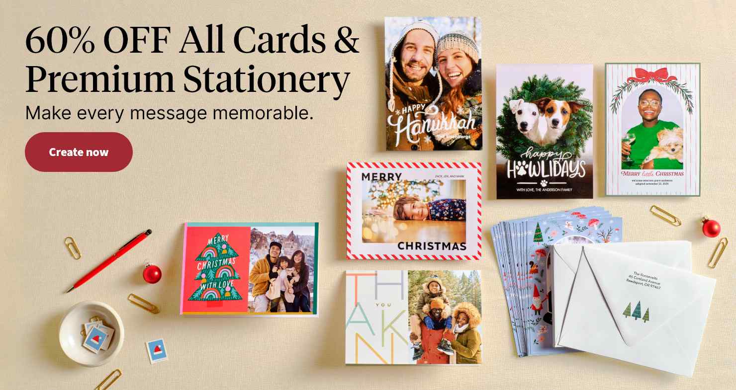60% OFF Cards & Premium Stationery. Make every message memorable. Create now.