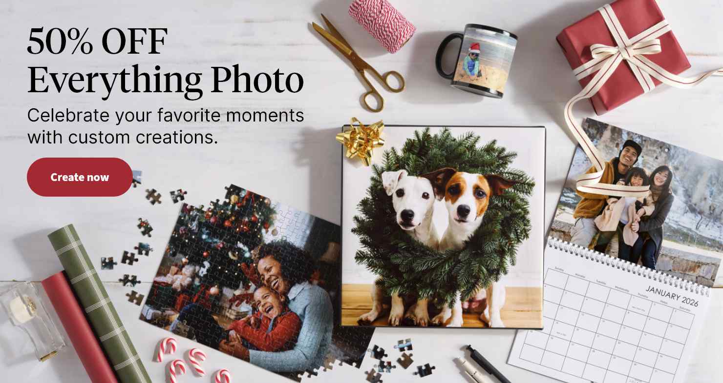 50% OFF Everything Photo. Celebrate your favorite moments with custom creations. Create now.