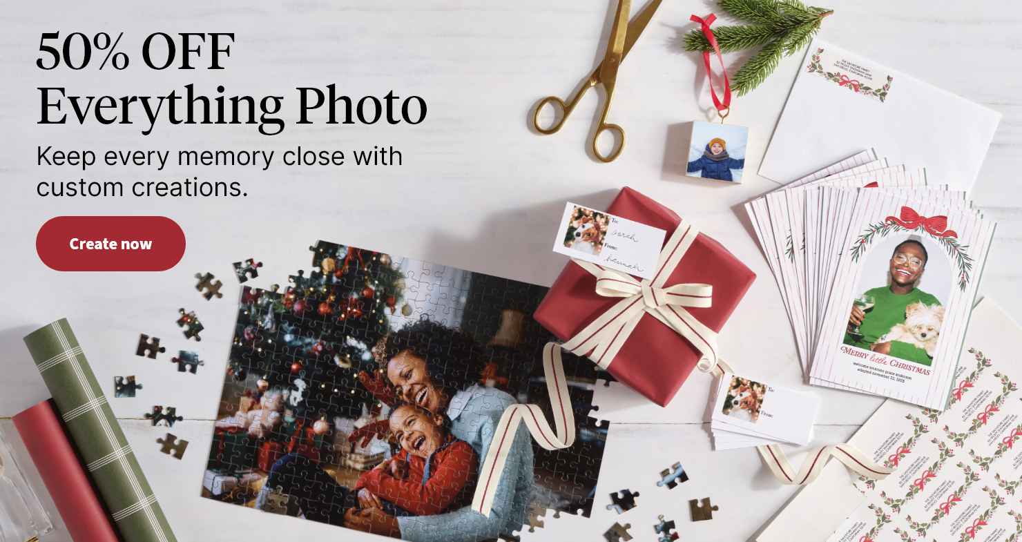 50% OFF Everything Photo. Keep every memory close with custom creations. Create now.
