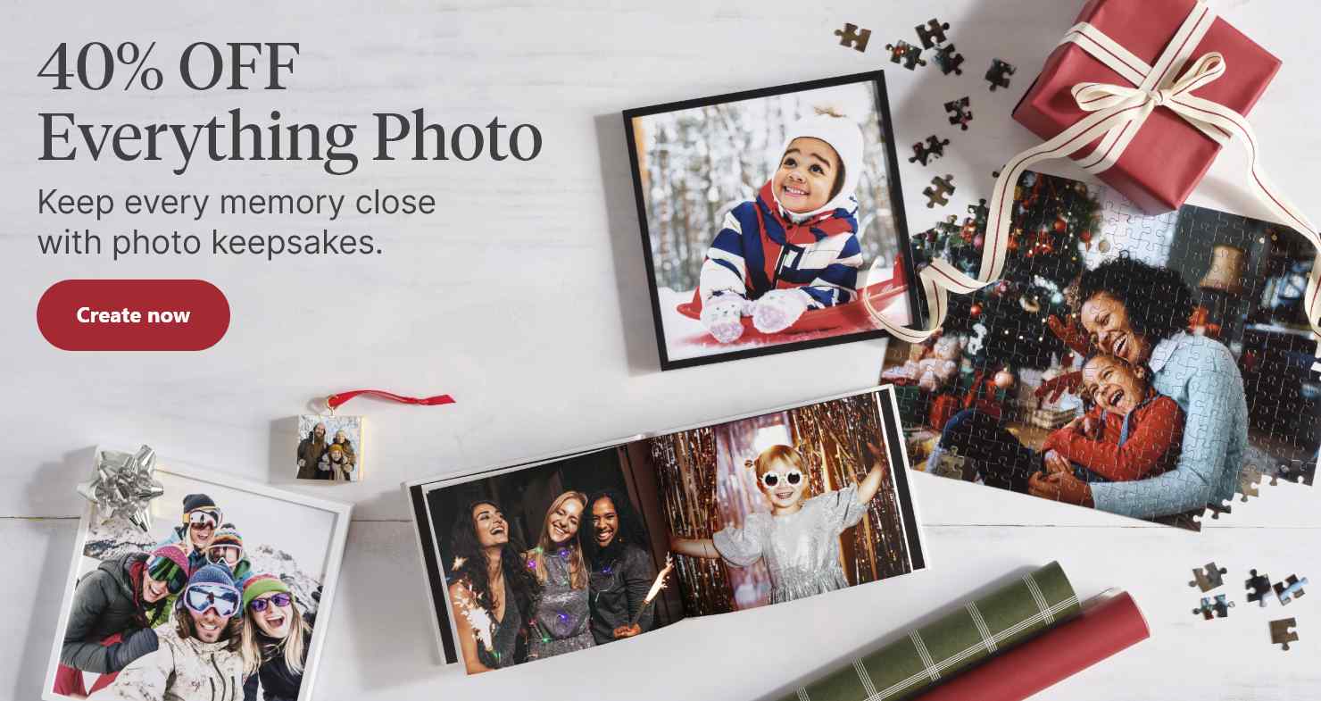 40% OFF Everything Photo. Keep every memory close with photo keepsakes. Create now.