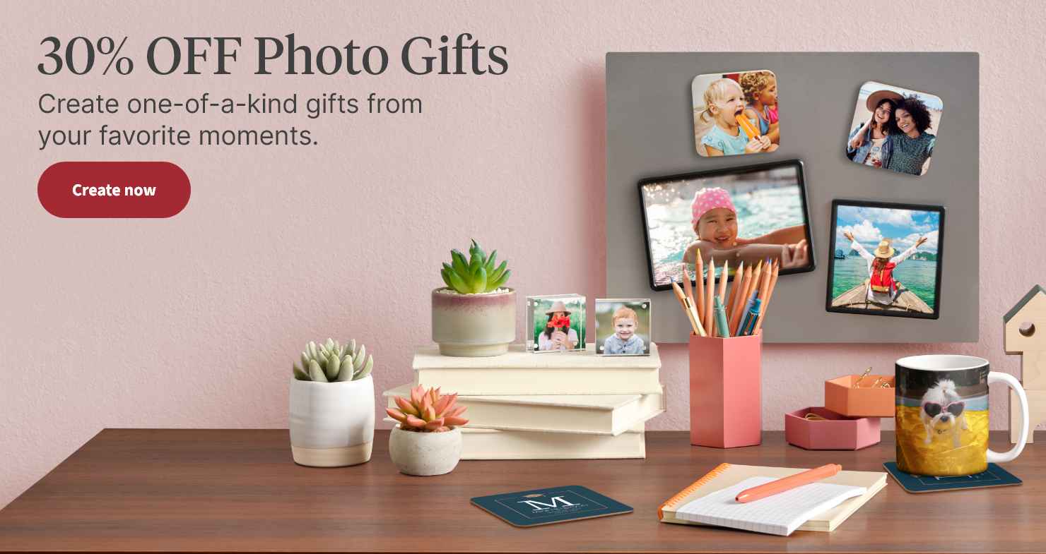 30% OFF Photo Gifts. Create one-of-a-kind gifts from your favorite moments. Create now. 