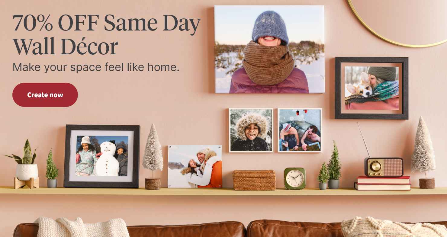 70% OFF Same Day Wall D&eacute;cor. Make your space feel like home. Create now.