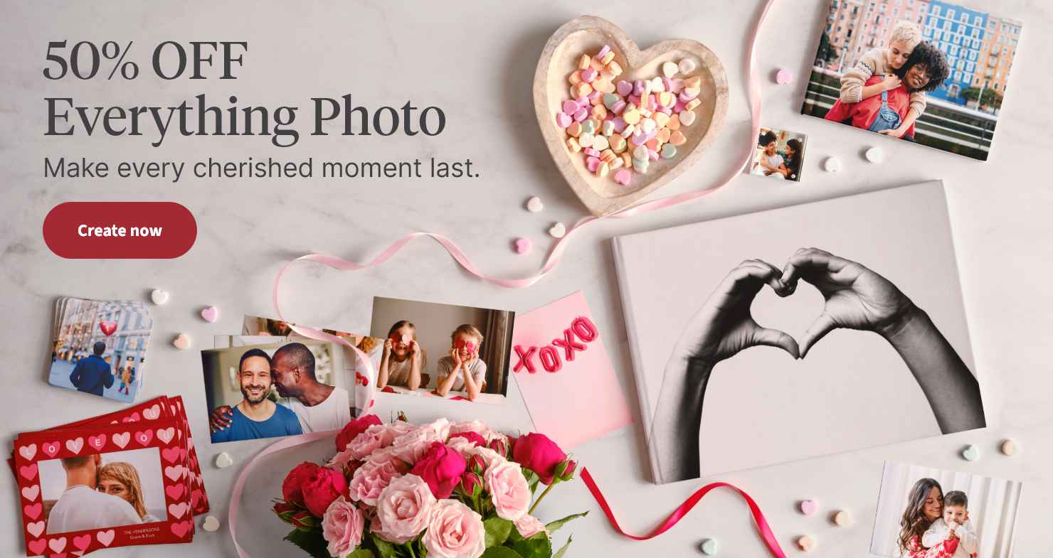 50% OFF Everything Photo. Make every cherished moment last. Create now. 