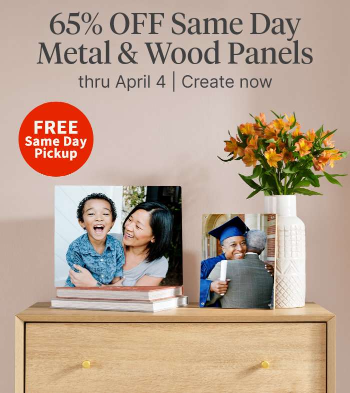 65% OFF Same Day Metal & Wood Panels thru April 4 . FREE Same Day Pickup. Create now. 