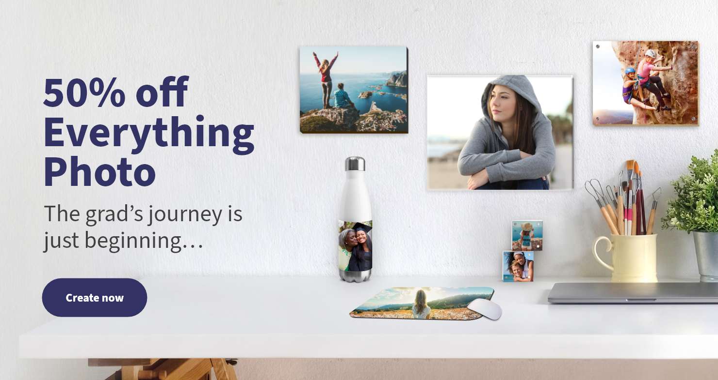 50% off Everything Photo. The grad's journey is just beginning... Create now.