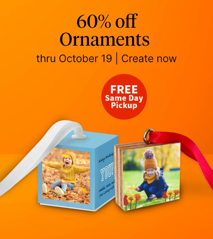 FREE Same Day Pickup. 60% off Ornaments thru October 19. Create now.